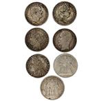 Frankrijk. 5 Francs 1831/1873  (7 stuks)  (Zonder, Postzegels en Munten