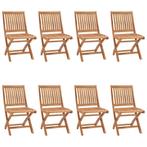 vidaXL Chaises pliables de jardin 8 pcs Bois de teck, Verzenden