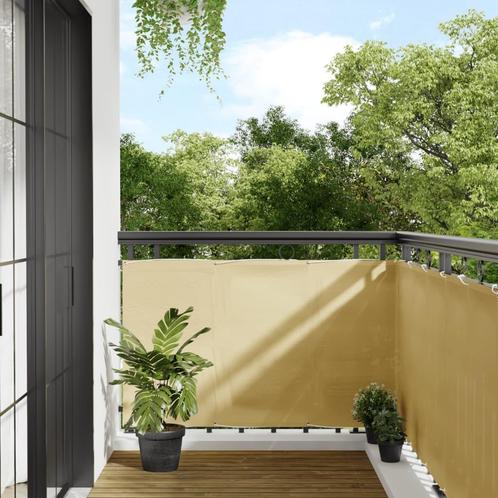 vidaXL Écran de balcon sable 90x1000 cm 100% polyester, Tuin en Terras, Parasols, Verzenden