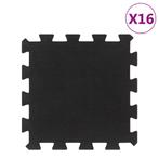 vidaXL Carreaux de sol caoutchouc 16 pcs noir 16 mm, Verzenden, Neuf