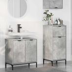 vidaXL Badkamermeubel Set met lade 2 pcs Betongrijs 39,5 x, Huis en Inrichting, Badkamer | Badkamermeubels, Verzenden, Nieuw