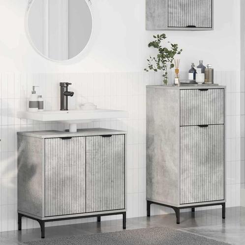 vidaXL Badkamermeubel Set met lade 2 pcs Betongrijs 39,5 x, Huis en Inrichting, Badkamer | Badkamermeubels, Nieuw, Verzenden