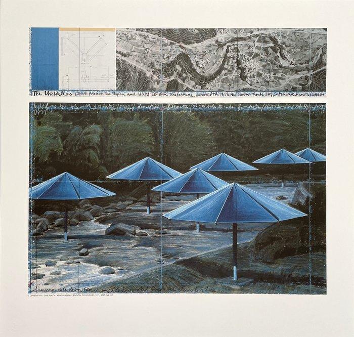Christo (after) - The Umbrellas (Japan) - Offset lithography, Antiek en Kunst, Kunst | Designobjecten