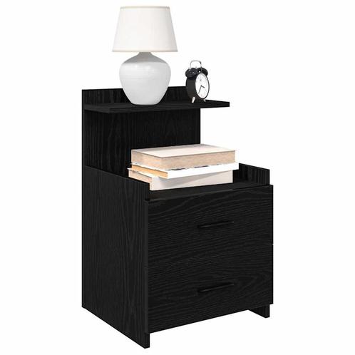vidaXL Nachtkastje met 2 lades zwart 40x36,5x62 cm, Huis en Inrichting, Slaapkamer | Nachtkastjes, Nieuw, Verzenden