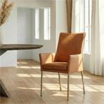 Leren eetkamerstoel Royal - Rancho Cognac (cognac) - Poten, Huis en Inrichting, Bruin, Nieuw, Leer, Ophalen of Verzenden