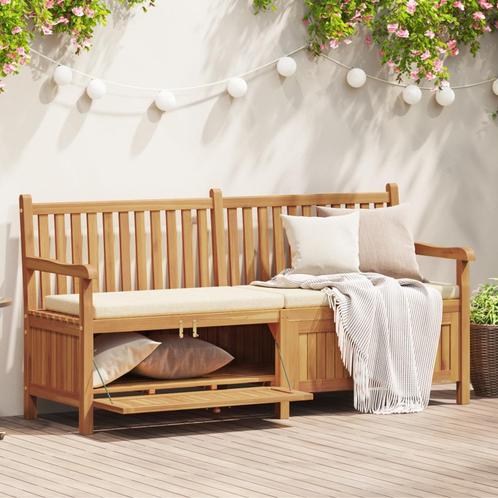 vidaXL Tuinkast Bank Bruin 180 x 60 x 90 cm Massief teakhout, Tuin en Terras, Tuinsets en Loungesets, Nieuw, Verzenden