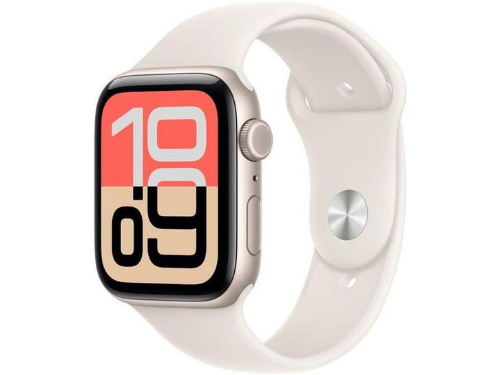 Apple Watch SE 3 - Wifi + 5G - 44mm - Starlight Aluminium, Handtassen en Accessoires, Smartwatches, Zo goed als nieuw, Verzenden