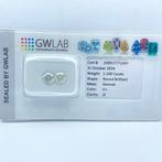 Zonder Minimumprijs - 2 pcs Diamant  (Natuurlijk)  - 1.10 ct, Nieuw