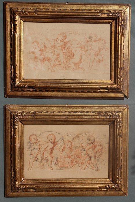 Francesco Bartolozzi (1728-1815), Attribué(e) à - Putti, Antiek en Kunst, Kunst | Schilderijen | Klassiek