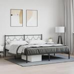 vidaXL Bedframe met hoofdbord metaal zwart 180x200 cm, Huis en Inrichting, Slaapkamer | Bedden, Verzenden, Nieuw