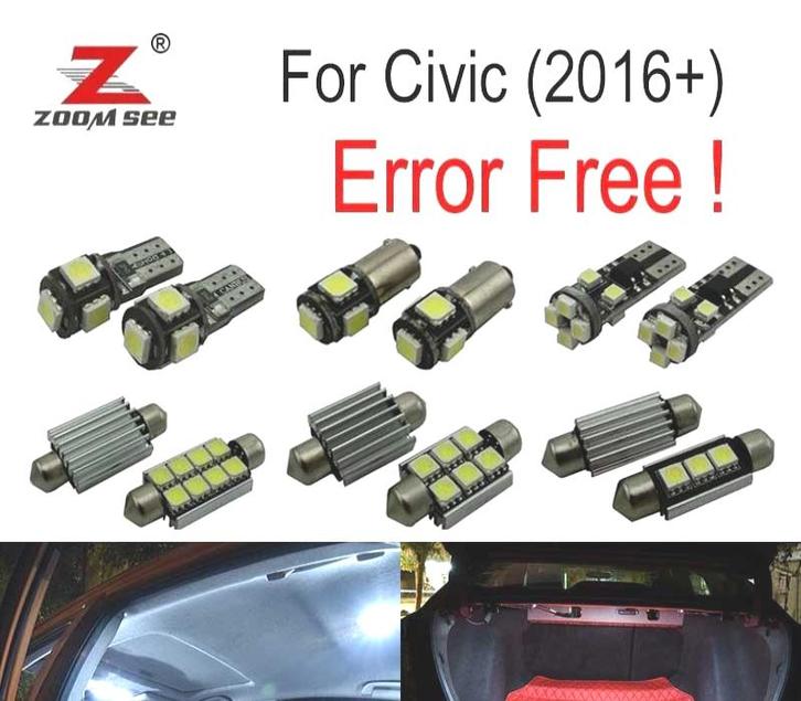 Kit 11 Ampoules Led Intérieur Pour Honda Civic 10Th Gen 16-, Auto-onderdelen, Verlichting, Verzenden