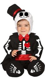 Skelet Halloween Kostuum Baby rode strik, Hobby en Vrije tijd, Feestartikelen, Nieuw, Verzenden