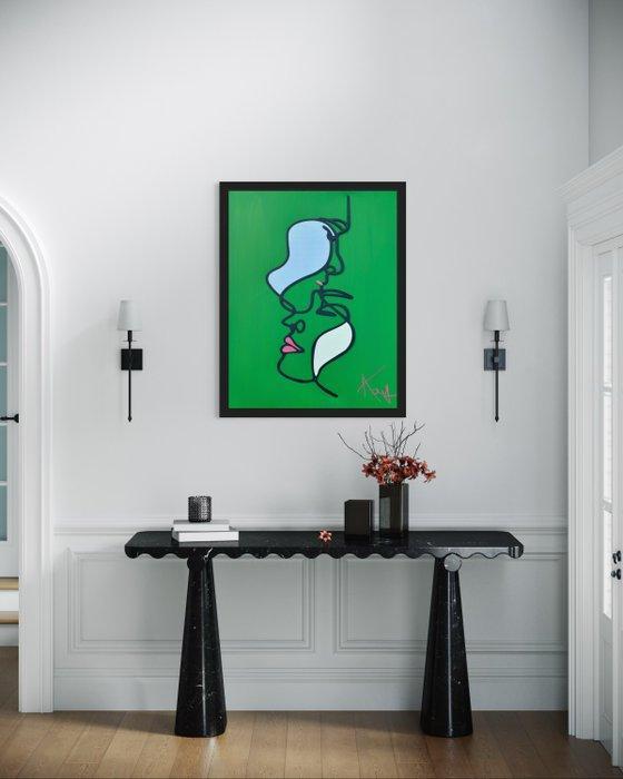 KAUGER (1972) - Couple Toile Large, Antiek en Kunst, Kunst | Schilderijen | Modern