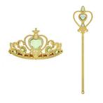 Prinsessenjurk - Kroon en staf - Goud met licht groen - Klee, Kinderen en Baby's, Verzenden, Nieuw