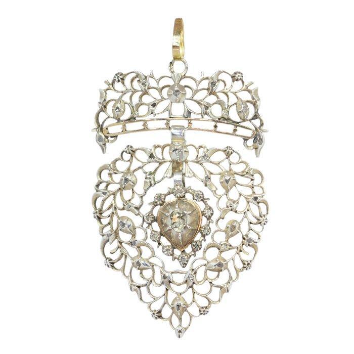 Zonder Minimumprijs - Hanger - 18 karaat Roségoud, Zilver -, Handtassen en Accessoires, Antieke sieraden