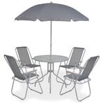 vidaXL Ensemble à manger dextérieur 6 pcs Acier et, Jardin & Terrasse, Verzenden, Neuf