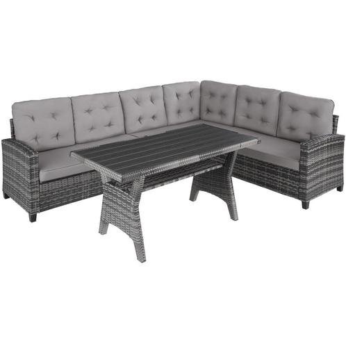 tectake Wicker loungeset Catania - grijs, Tuin en Terras, Tuinsets en Loungesets, Verzenden