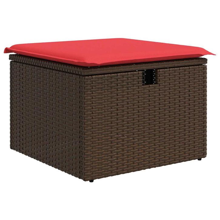 vidaXL Tuinkruk met kussen 55x55x37 cm poly rattan bruin, Tuin en Terras, Tuinsets en Loungesets, Nieuw, Verzenden