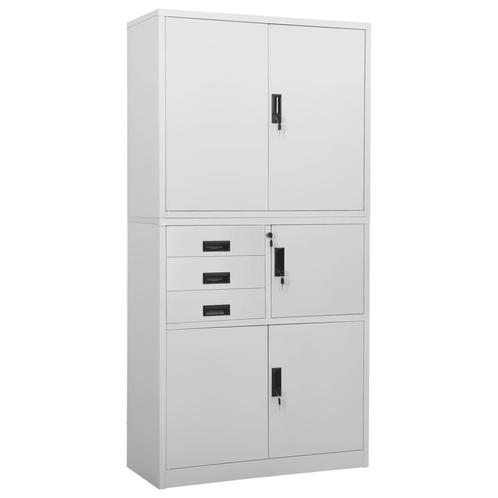 vidaXL Armoire de bureau Gris clair 90x40x180 cm Acier, Maison & Meubles, Armoires | Autre, Neuf, Envoi