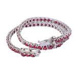 Armband - 18 karaat Witgoud - 4.30ct. tw. Robijn - Diamant, Handtassen en Accessoires, Armbanden, Nieuw