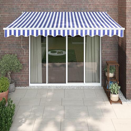 vidaXL Luifel elektrisch uitschuifbaar 3,5x2,5 m blauw en, Tuin en Terras, Zonneschermen, Nieuw, Verzenden