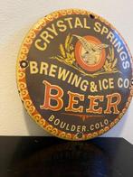 Vintage Crystal Springs Beer Emaille Reclamebord – Brewing &