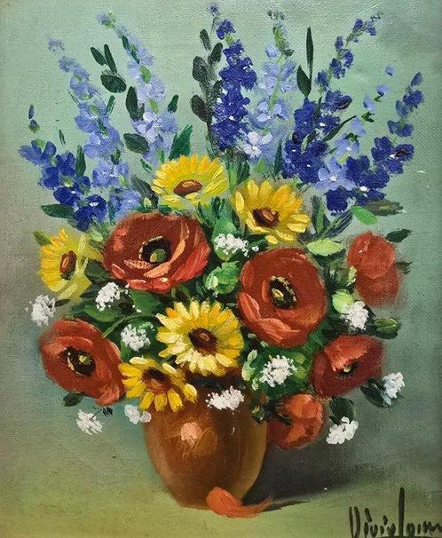 Spanish School (XX) - Spring flowers, Antiquités & Art, Art | Peinture | Classique