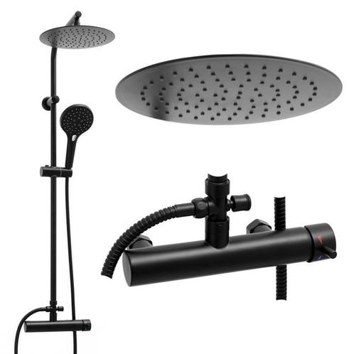Doucheset - met Douchemengkraan - en Regendouche - Zwart, Doe-het-zelf en Bouw, Sanitair, Nieuw, Ophalen of Verzenden