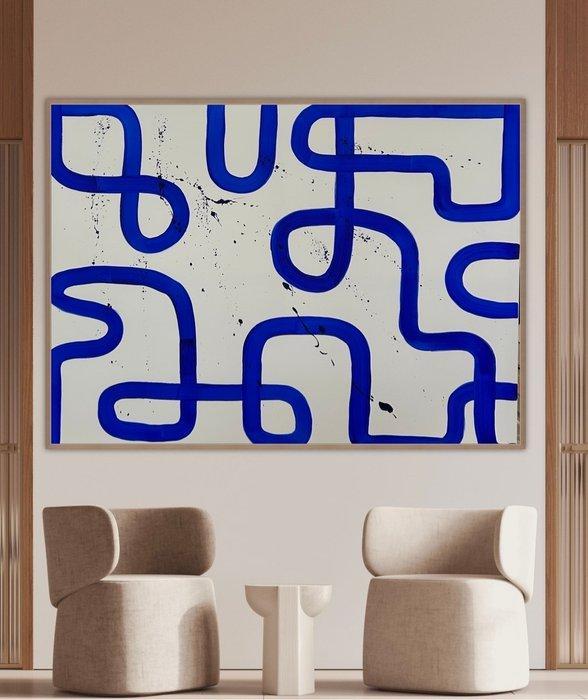 Stefanie Raus - Blaue Frequenz I 912 XXL, Antiek en Kunst, Kunst | Schilderijen | Modern