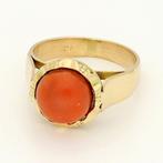 Ring - 18 karaat Geel goud - Bloedkoraal, Nieuw