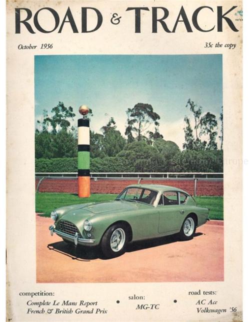 1956 ROAD AND TRACK MAGAZINE OKTOBER ENGELS, Livres, Autos | Brochures & Magazines
