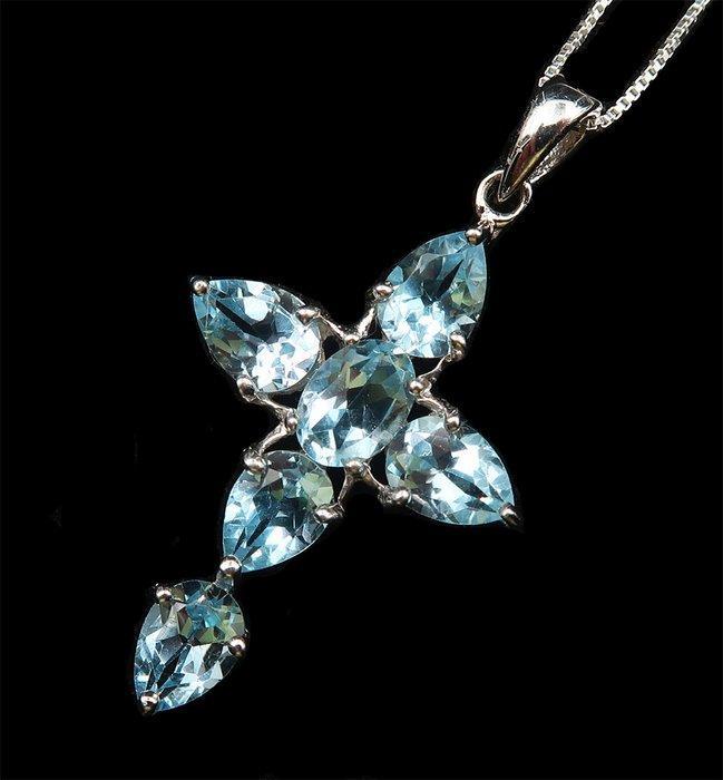 Topaas - Zilver, Ketting Croix de Haute Magie en Topaas, Antiek en Kunst, Antiek | Boeken en Manuscripten