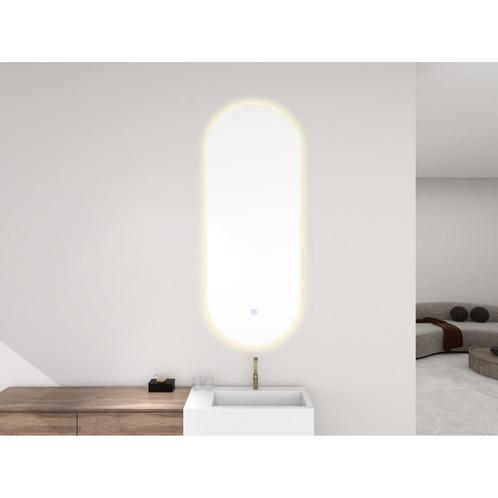Ovale Spiegel Wiesbaden Lumia met Dimbare LED Verlichting en, Doe-het-zelf en Bouw, Sanitair, Overige typen, Nieuw, Ophalen of Verzenden