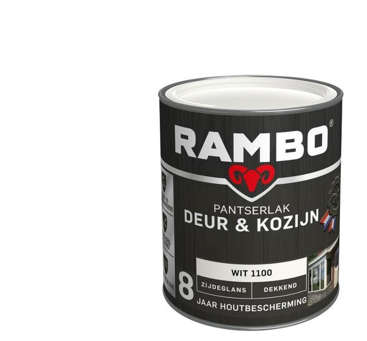 Rambo Pantserlak Deur en Kozijn Wit 2.25L, Doe-het-zelf en Bouw, Verf, Beits en Lak, Wit, Nieuw, Verzenden