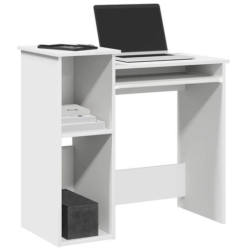 vidaXL Bureau met schappen 84x40x78 cm bewerkt hout wit, Huis en Inrichting, Bureaus, Nieuw, Verzenden