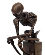Beeldje - A bronze thinker - Brons, Marmer, Antiek en Kunst