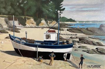 École française (XX) - bateau mis à sec