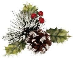 Bijsteker kerst toef hulst met sneeuw 7 cm +12 stok zak 24, Maison & Meubles, Accessoires pour la Maison | Plantes & Fleurs artificielles