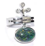Ring - 18 karaat Witgoud - 4.10ct. tw. Opaal - Diamant, Nieuw