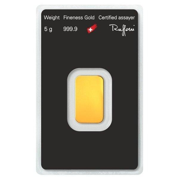 5 gram - Goud - 5 Grams 9999 Gold Bar Argor-Heraeus (In, Postzegels en Munten, Edelmetalen en Baren