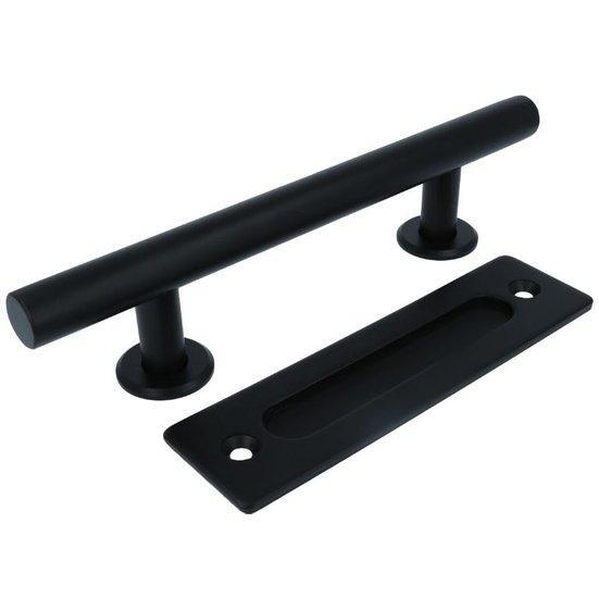 Set schuifdeurgrepen buisgreep / infreesgreep mat zwart, Doe-het-zelf en Bouw, Deuren en Vliegenramen, Ophalen of Verzenden