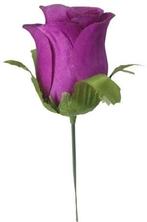 Zijden Roos Purple Corsage op draad per stuk, Nieuw