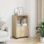 vidaXL Rolkast 55x40x91 cm bewerkt hout sonoma eikenkleurig, Huis en Inrichting, Kasten | Dressoirs, Verzenden, Nieuw