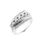 18 Krt. Witgouden ring met diamant | 0,77 ct. (750), Handtassen en Accessoires, Ringen, Gebruikt, Overige kleuren, 19 tot 20, Ophalen of Verzenden