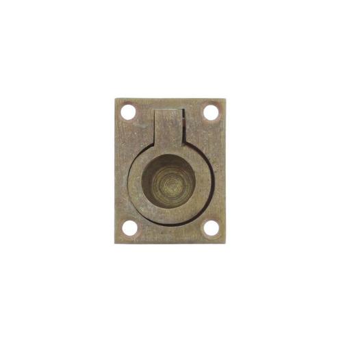 Luikring rechthoekig 41 x 31mm messing getrommeld, Doe-het-zelf en Bouw, Hang- en Sluitwerk, Overige typen, Nieuw, Koper of Messing