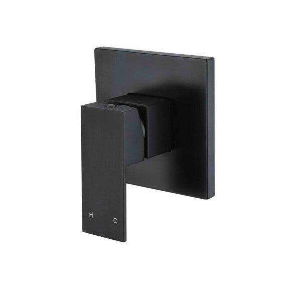 Bieden: Meir Square black wall hot | cold shower mixer - MW, Doe-het-zelf en Bouw, Sanitair, Ophalen of Verzenden