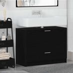 vidaXL Wastafelkast met lade Zwart Eiken 78 x 37 x 59 cm, Verzenden, Nieuw