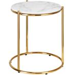 tectake Bijzettafel Ellsa, marmeren blad, stalen frame - wit, Huis en Inrichting, Tafels | Bijzettafels, Verzenden, Nieuw