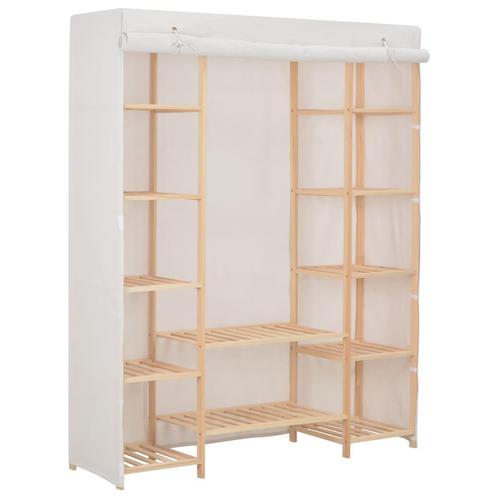 vidaXL Kledingkast 135x40x170 cm stof wit, Huis en Inrichting, Kasten | Kleerkasten, Nieuw, Verzenden