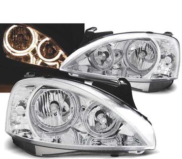 Phares Pour Opel Corsa C 00-06 Angel Eyes Chromé, Verzenden